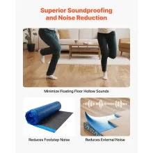 Floor Underlayment 400 sq ft 3mm Recycled Fiber Sound/Vapor Barrier Blue