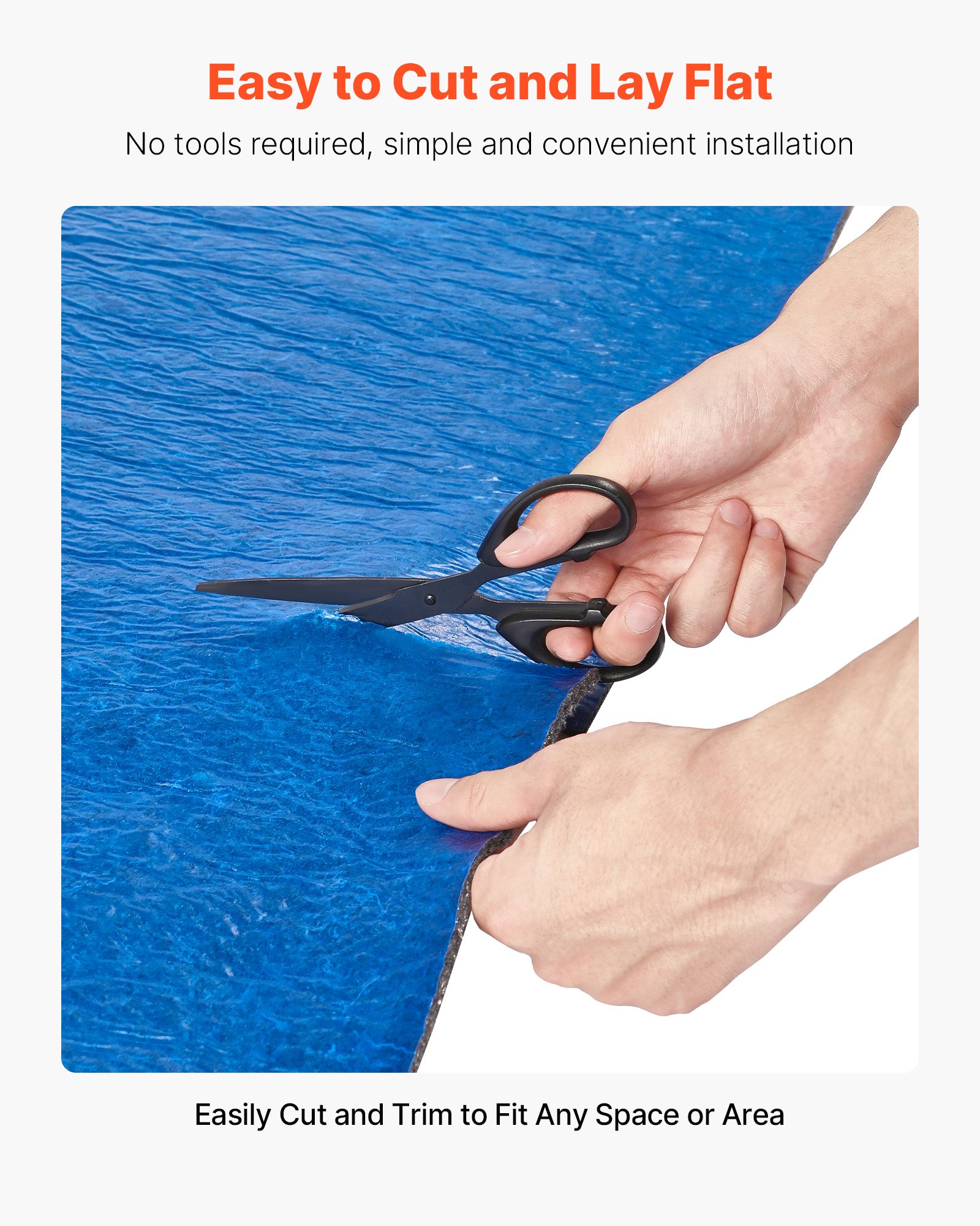 VEVOR Floor Underlayment 37.2 m², 3mm Laminate Flooring Padding with Attached Vapor Barrier, Heavy Duty Fiber+PE Film, Soundproofing & Noise Reduction for Vinyl & Wood Floors(2 Rolls x 18.6 m²)