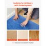 VEVOR Floor Underlayment 9.3 m²/Roll, 3 mm Thick Laminate Flooring Padding with Attached Vapor Barrier, Heavy Duty Fiber + PE Film, Soundproofing & Noise Reduction, Ideal for Vinyl Wood Flooring