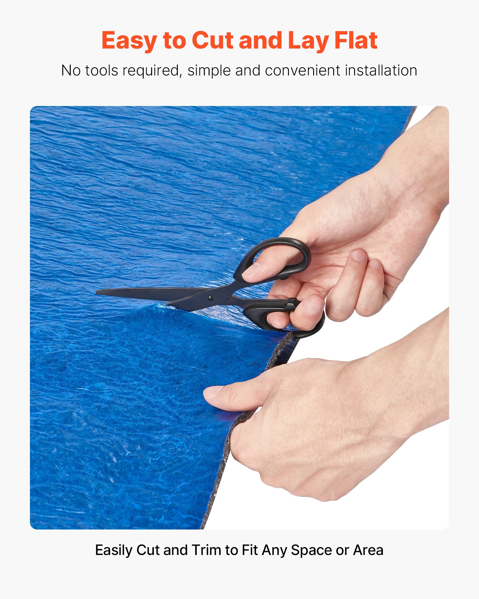 VEVOR Floor Underlayment 9.3 m²/Roll, 3 mm Thick Laminate Flooring Padding with Attached Vapor Barrier, Heavy Duty Fiber + PE Film, Soundproofing & Noise Reduction, Ideal for Vinyl Wood Flooring