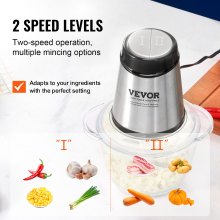 VEVOR Electric Food Chopper Food Processor 5 Cup Glass Bowl Meat Grinder Mixer