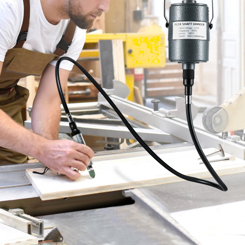 VEVOR Flex Shaft Grinder Rotary Tool 380W 6.5mm Chuck w/ Foot Pedal 45 Accessory