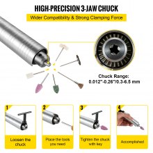 VEVOR Flex Shaft Grinder Rotary Tool 380W 6.5mm Chuck w/ Foot Pedal 45 Accessory