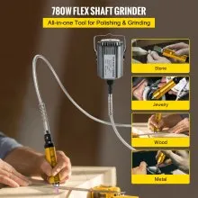 VEVOR Flex Shaft Grinder Rotary Tool 780W 6.5mm Chuck w/ Foot Pedal 45 Accessory