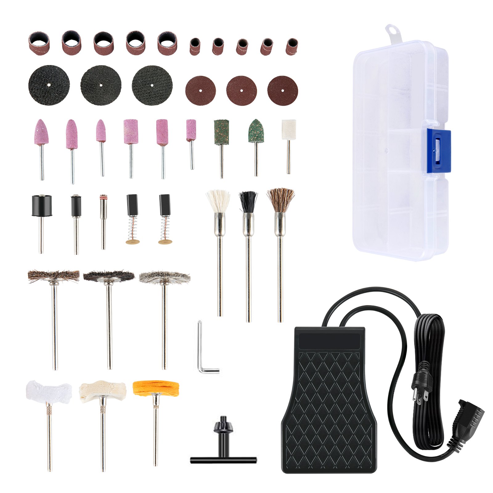 VEVOR Flex Shaft Grinder 780W Rotary Tool 500-23000RPM Rotary Carver with 13-Jaw Chuck & Stepless Speed Foot Pedal Hanging Grinding Machine 45PCS Accessories for Jewelry Polishing Grinding DIY