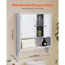 VEVOR Bathroom Wall Cabinet Storage Medicine Cabinet with Tower Bar and 2 Doors