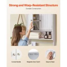 VEVOR Bathroom Wall Cabinet Storage Medicine Cabinet with Tower Bar and 2 Doors