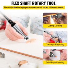 VEVOR Flex Shaft Grinder 380W Rotary Tool 500-23000RPM Rotary Carver with 1/4" 3-Jaw Chuck & Stepless Speed Foot Pedal Hanging Grinding Machine 131PCS Accessories for Jewelry Polishing Grinding DIY