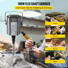 VEVOR Flex Shaft Grinder 780W Rotary Tool 500-23000RPM Rotary Carver with 1/4" 3-Jaw Chuck & Stepless Speed Foot Pedal Hanging Grinding Machine 131PCS Accessories for Jewelry Polishing Grinding DIY