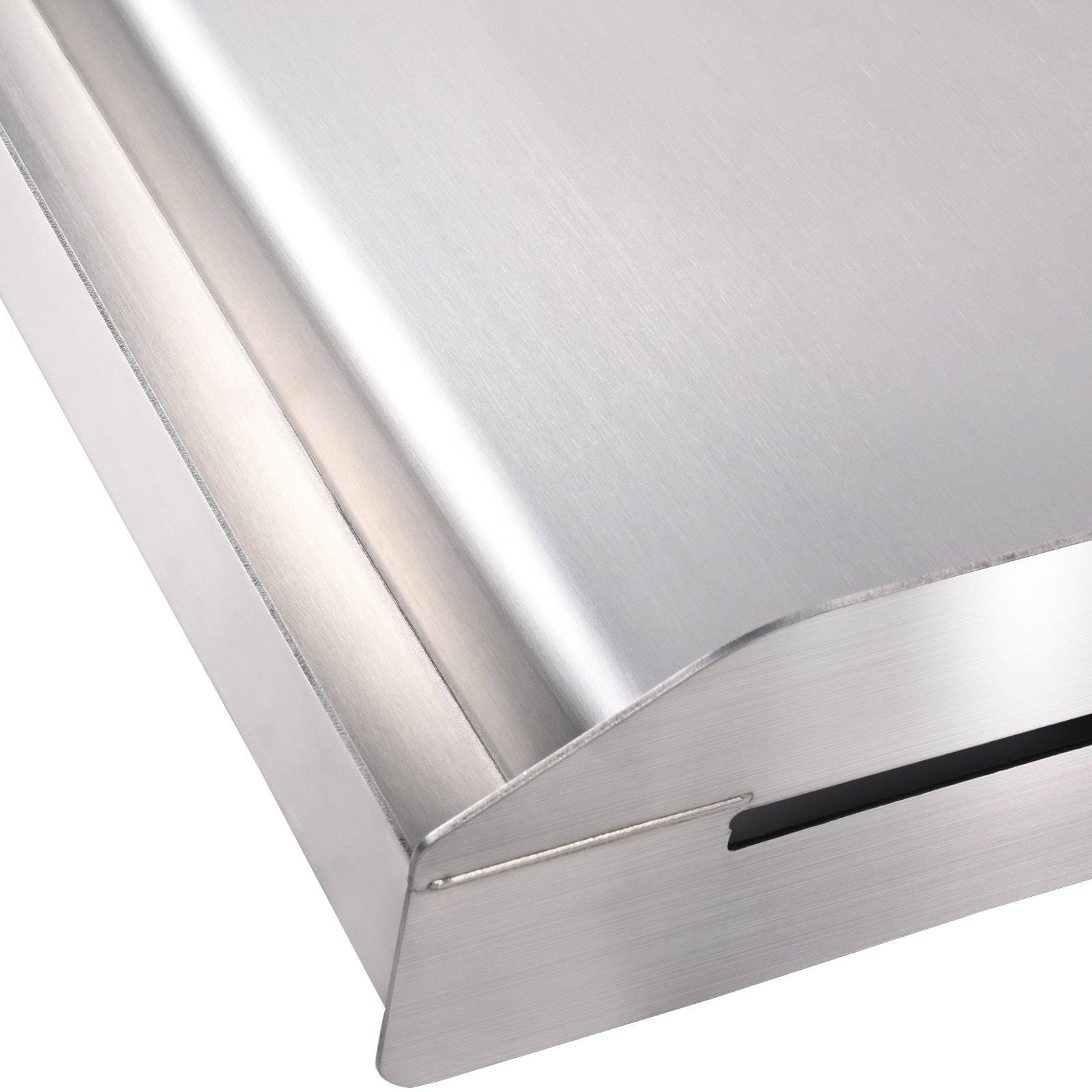 VEVOR Stove Top Griddle, 23.5"x16" Pre-Seasoned Stainless Steel Griddle, Rectangular Double Burner Griddle Pan, Non-Stick Family Pan Cookware with Handles and Oil Groove, for BBQ, Gas Grills, Silver