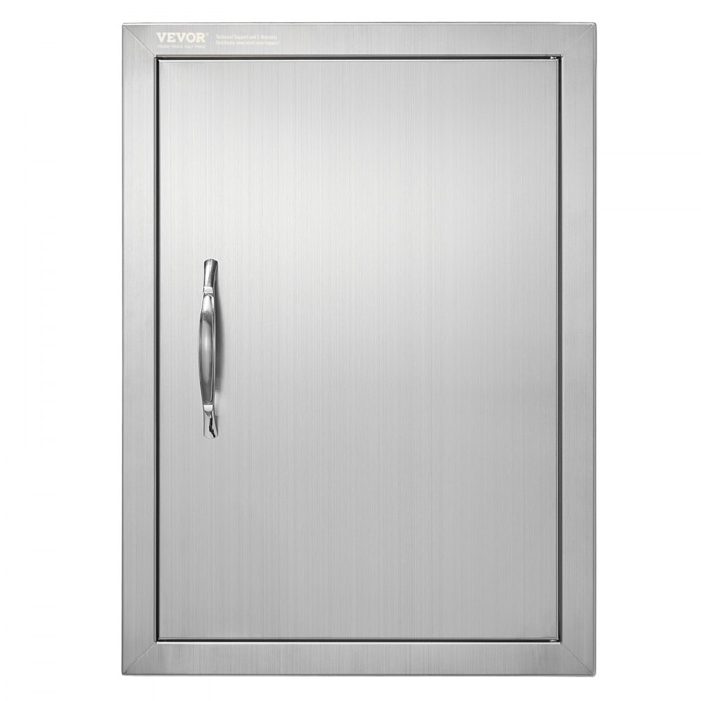 VEVOR BBQ-ovi, 407x559 mm yksittäinen ulkokeittiön ovi, ruostumattomasta teräksestä valmistettu uppoasennusovi, pystysuora seinäovi kahvalla, grillisaarelle, grillausasema, ulkokaappi