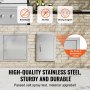 VEVOR 355x508 mm BBQ Island Access Door Outdoor Kitchen Door Stainless Steel