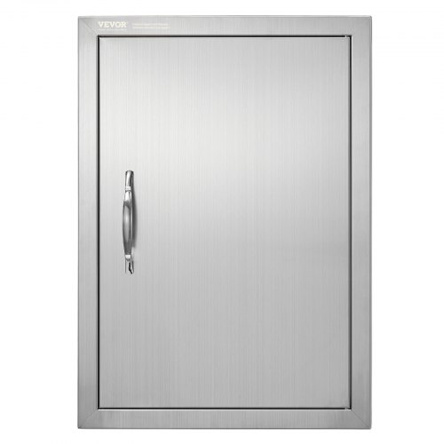 VEVOR BBQ Access Door, 432x610 mm Single Outdoor Kitchen Door, Stainless Steel Flush Mount Door, Wall Vertical Door with Handle, for BBQ Island, Grilling Station, Outside Cabinet