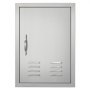 Ușă de acces la grătar VEVOR, 610x431 mm ușă de bucătărie pentru exterior, ușă din oțel inoxidabil, ușă verticală de perete cu mâner, orificii de ventilație și cârlig, pentru insulă de grătar, stație de grătar, dulap exterior