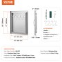 Ușă de acces la grătar VEVOR, 457x508 mm ușă de bucătărie pentru exterior, ușă din oțel inoxidabil, ușă verticală de perete cu mâner și cârlig, pentru insulă de grătar, stație de grătar, dulap exterior