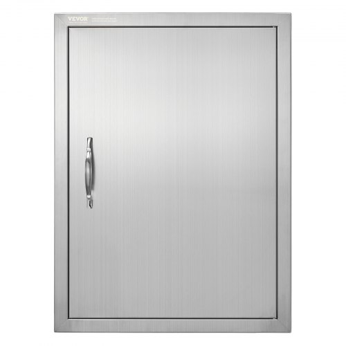 VEVOR BBQ Access Door, 20W x 27H Inch Single Outdoor Kitchen Door, Stainless Steel Flush Mount Door, Wall Vertical Door with Handle, for BBQ Island, Grilling Station, Outside Cabinet