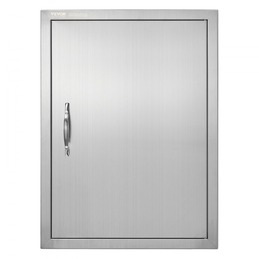 VEVOR BBQ bejárati ajtó, 508x686 mm egyszemélyes kültéri konyhaajtó, rozsdamentes acél süllyeszthető ajtó, fali függőleges ajtó fogantyúval, BBQ szigethez, grillező állomáshoz, külső szekrényhez