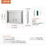 VEVOR BBQ Access Door, 610x432 mm Single Outdoor Kitchen Door, Stainless Steel Flush Mount Door, Wall Vertical Door with Handle and vents, for BBQ Island, Grilling Station, Outside Cabinet