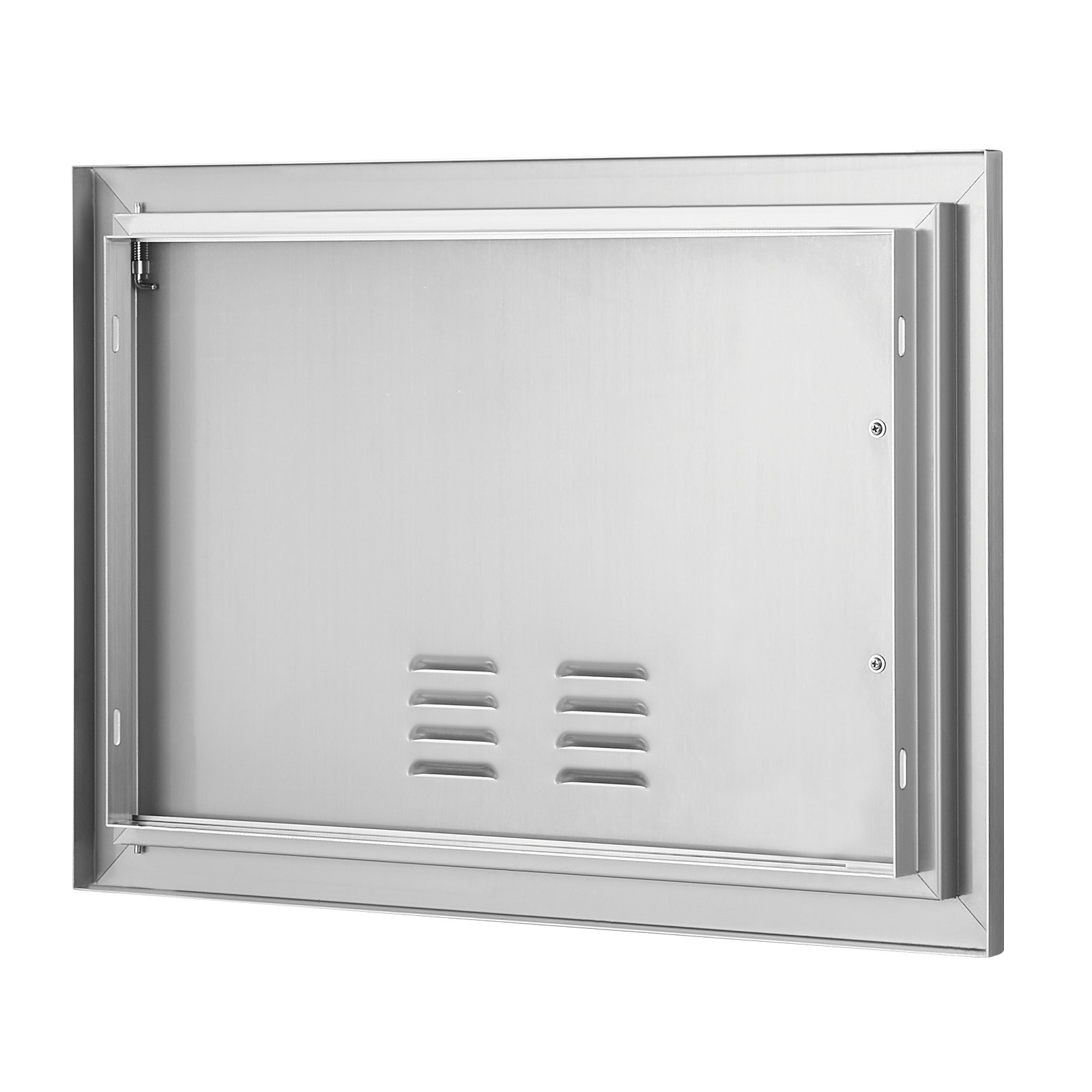 VEVOR BBQ Access Door, 610x432 mm Single Outdoor Kitchen Door, Stainless Steel Flush Mount Door, Wall Vertical Door with Handle and vents, for BBQ Island, Grilling Station, Outside Cabinet