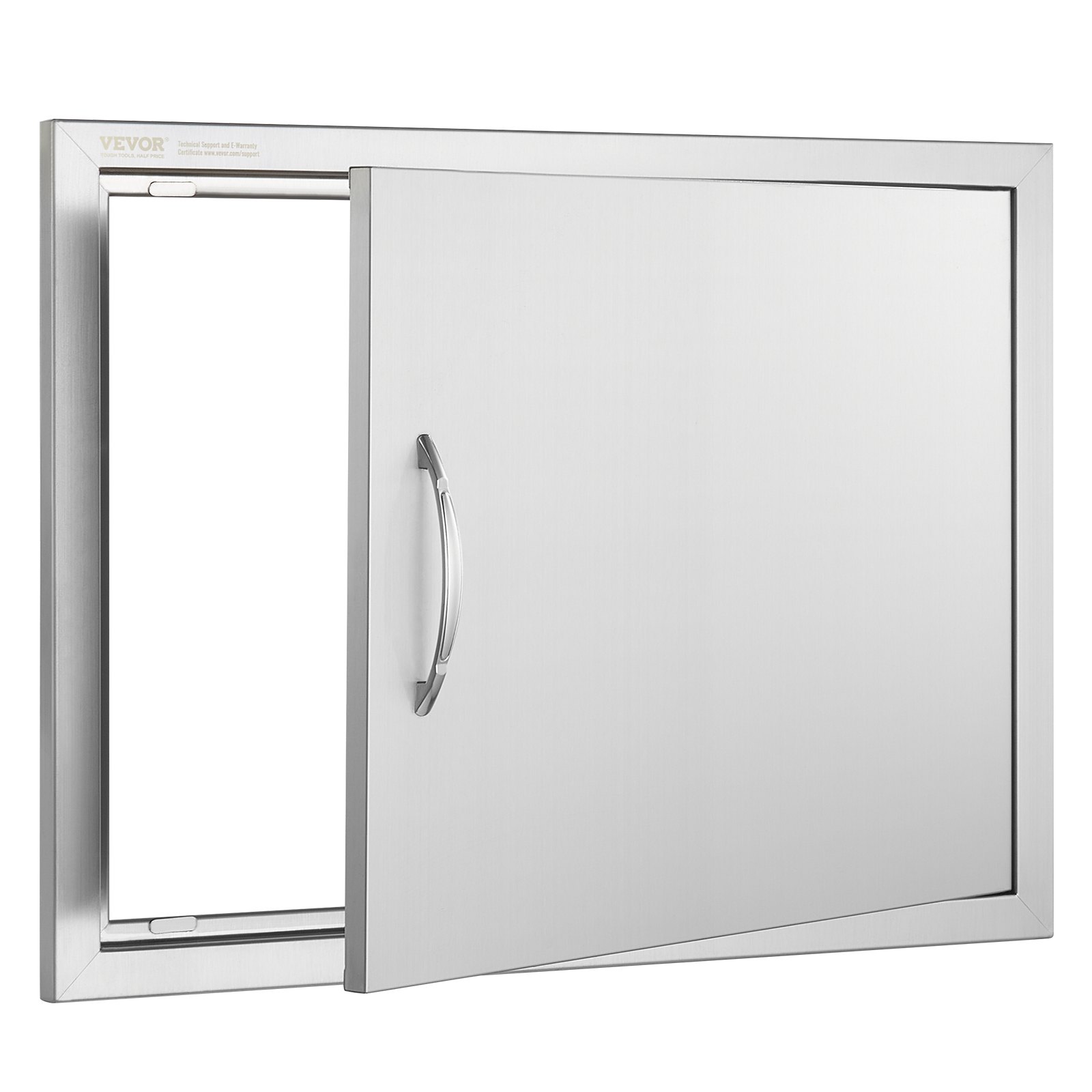 VEVOR BBQ Access Door, 685x508 mm Single Outdoor Kitchen Door, Stainless Steel Flush Mount Door, Wall Vertical Door with Handle, for BBQ Island, Grilling Station, Outside Cabinet