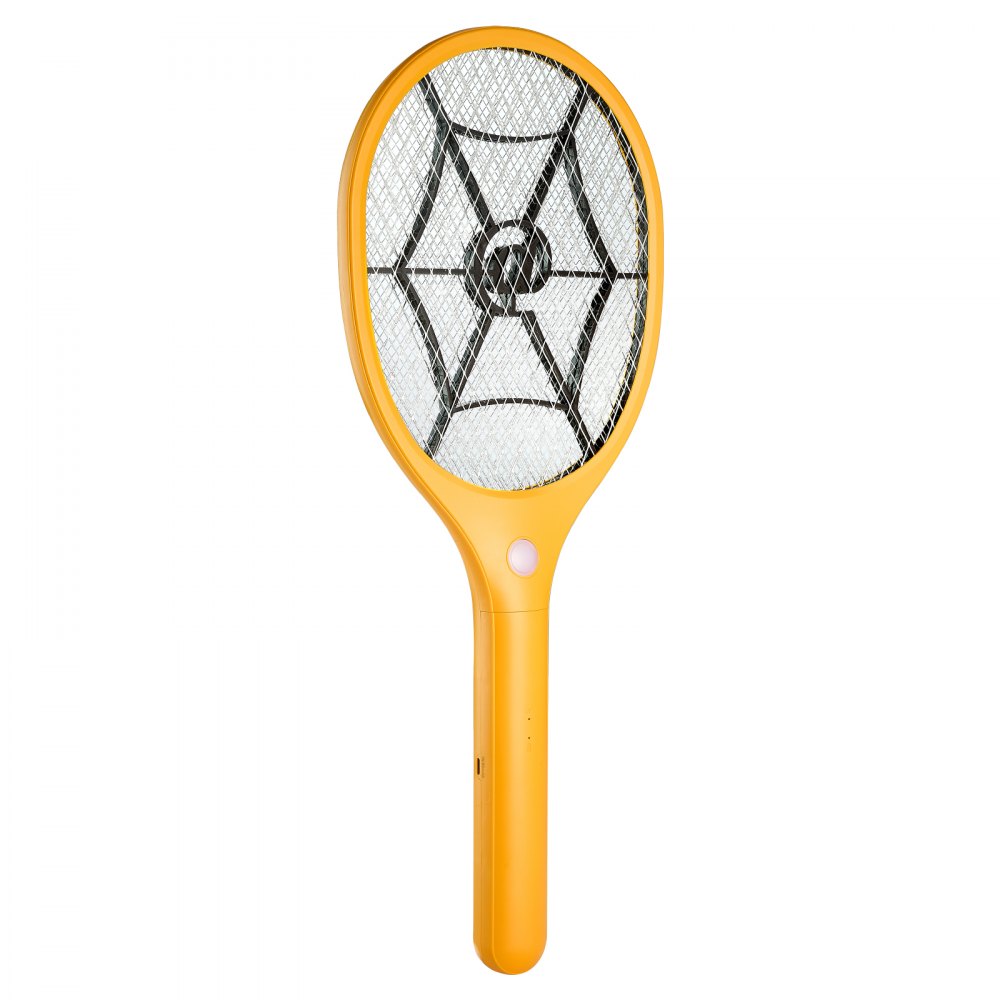 VEVOR Electric Fly Swatter, Zapper Racket with 3 Layers Mesh, Powerful Fly Killer Indoor & Outdoor with 500mAh Battery Rechargeable for Home, Bedroom, Kitchen and Patio, Yellow & Black