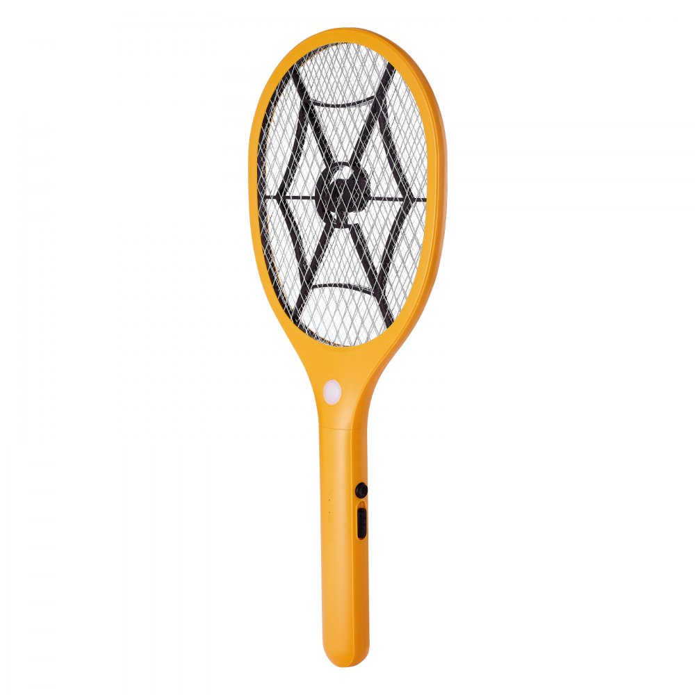 VEVOR Electric Fly Swatter, Zapper Racket with 3 Layers Mesh, Powerful Fly Killer Indoor & Outdoor with 500mAh Battery Rechargeable for Home, Bedroom, Kitchen and Patio, Yellow & Black