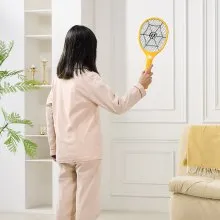 Electric Fly Swatter with 3 Layers Mesh and 500mAh Battery Yellow & Black