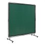 VEVOR Welding Screen with Frame, 1.8 x 1.8 m Welding Curtain Screen, Flame-Resistant Vinyl Welding Protection Screen on 4 Swivel Wheels (2 Lockable), Moveable & Professional for Workshop/Industrial, Green