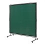 VEVOR Welding Screen with Frame, 1.8 x 1.8 m Welding Curtain Screen, Flame-Resistant Vinyl Welding Protection Screen on 4 Swivel Wheels (2 Lockable), Moveable & Professional for Workshop/Industrial, Green