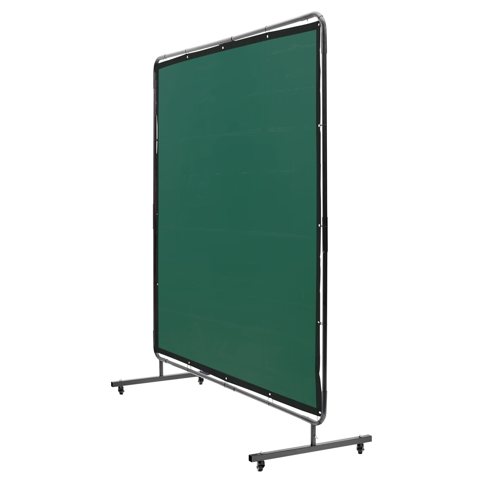 VEVOR Welding Screen with Frame, 1.8 x 1.8 m Welding Curtain Screen, Flame-Resistant Vinyl Welding Protection Screen on 4 Swivel Wheels (2 Lockable), Moveable & Professional for Workshop/Industrial, Green