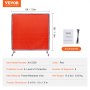 VEVOR Welding Screen with Frame, 6' x 6' Welding Curtain Screen, Flame-Resistant Vinyl Welding Protection Screen on 4 Swivel Wheels (2 Lockable), Moveable & Professional for Workshop/Industrial, Red