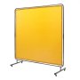 VEVOR Welding Screen with Frame, 6' x 6' Welding Curtain Screen, Flame-Resistant Vinyl Welding Protection Screen on 4 Swivel Wheel (2 Lockable), Moveable & Professional for Workshop/Industrial, Yellow