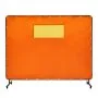 VEVOR Welding Screen with Frame, 6' x 8' Welding Curtain Screens, Flame-Resistant Vinyl Welding Protection Screen with 4 Swivel Wheels (2 Lockable) & Transparent Window for Workshop/Industrial, Yellow