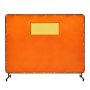 VEVOR Welding Screen with Frame, 6' x 8' Welding Curtain Screens, Flame-Resistant Vinyl Welding Protection Screen with 4 Swivel Wheels (2 Lockable) & Transparent Window for Workshop/Industrial, Yellow