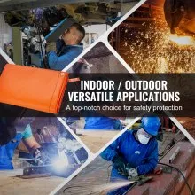 VEVOR Welding Screen with Frame, 6' x 8' Welding Curtain Screens, Flame-Resistant Vinyl Welding Protection Screen with 4 Swivel Wheels (2 Lockable) & Transparent Window for Workshop/Industrial, Yellow
