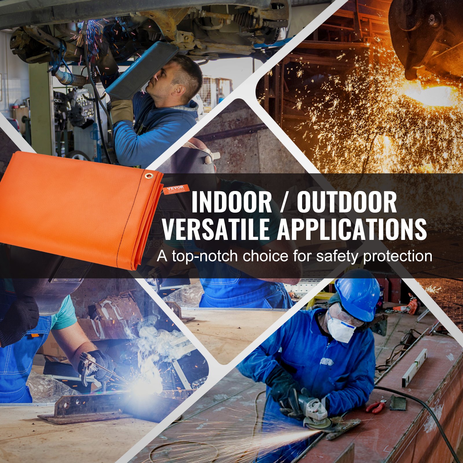 VEVOR welding screen for versatile indoor and outdoor applications, ensuring top-notch safety protection.
