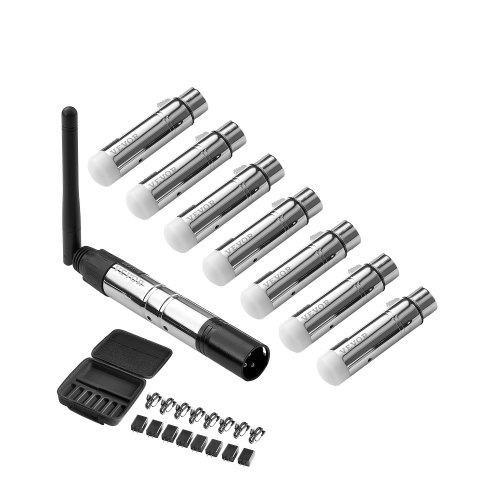 DMX Wireless Receiver Transmitter Controller for LED Stage Light 8 PCs Silver