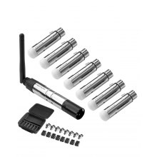 VEVOR DMX Wireless Receiver, 7 Receivers & 1 Transmitter, 2.4G ISM Band, 656 ft Transmission Range, with Bag and Adapter, Wireless Stage Lighting Control, for LED Stage Party DJ Bar Lighting, Silver