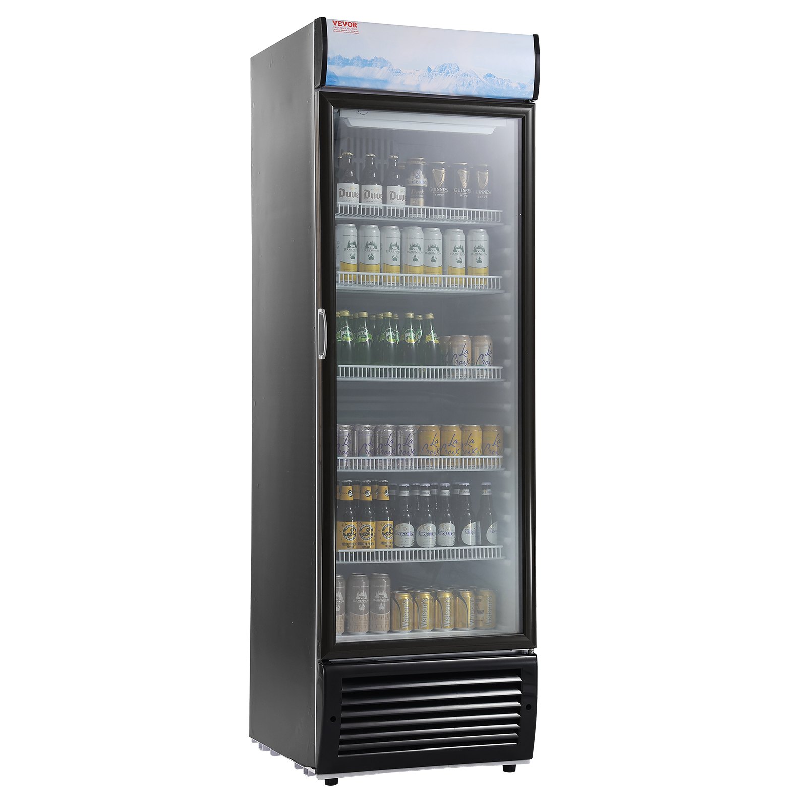 Commercial Merchandiser Refrigerator, 14.8 Cu.Ft / 420L Beverage Refrigerator Cooler Merchandiser, Glass Door Display Refrigerator Upright Fridge with 5 Adjustable Shelves, Customizable Lightbox Commercial Merchandiser Refrigerator, 14.8 Cu.Ft / 420L Beverage Refrigerator Cooler Merchandiser, Glass Door Display Refrigerator Upright Fridge with 5 Adjustable Shelves, Customizable Lightbox