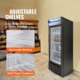 VEVOR Commercial Merchandiser Refrigerator, 6.8 Cu.Ft / 195L Beverage Refrigerator Cooler Merchandiser, Glass Door Display Refrigerator Upright Fridge with 3 Adjustable Shelves, Customizable Lightbox