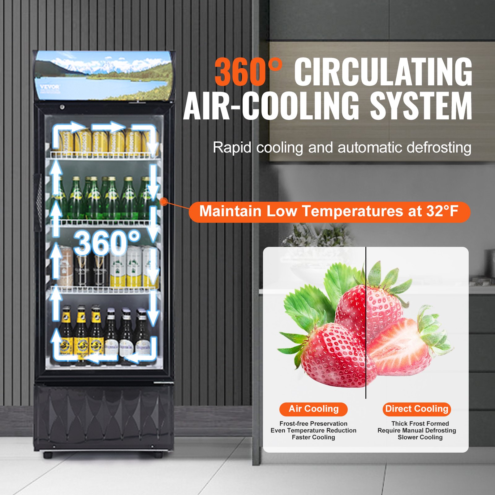 Commercial Merchandiser Refrigerator, 6.8 Cu.Ft / 195L Beverage Refrigerator Cooler Merchandiser, Glass Door Display Refrigerator Upright Fridge with 3 Adjustable Shelves, Customizable Lightbox Commercial Merchandiser Refrigerator, 6.8 Cu.Ft / 195L Beverage Refrigerator Cooler Merchandiser, Glass Door Display Refrigerator Upright Fridge with 3 Adjustable Shelves, Customizable Lightbox
