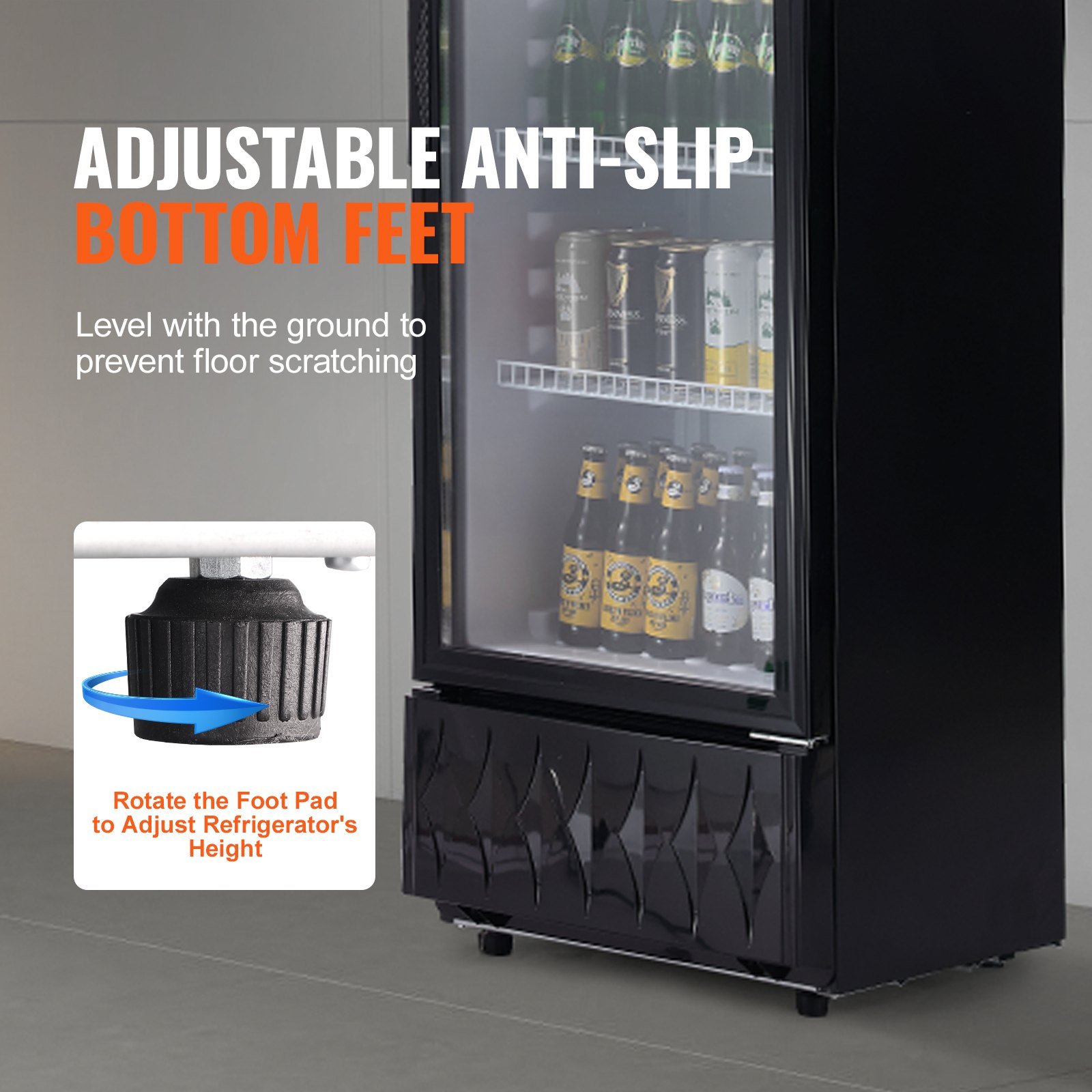 Commercial Merchandiser Refrigerator, 6.8 Cu.Ft / 195L Beverage Refrigerator Cooler Merchandiser, Glass Door Display Refrigerator Upright Fridge with 3 Adjustable Shelves, Customizable Lightbox Commercial Merchandiser Refrigerator, 6.8 Cu.Ft / 195L Beverage Refrigerator Cooler Merchandiser, Glass Door Display Refrigerator Upright Fridge with 3 Adjustable Shelves, Customizable Lightbox