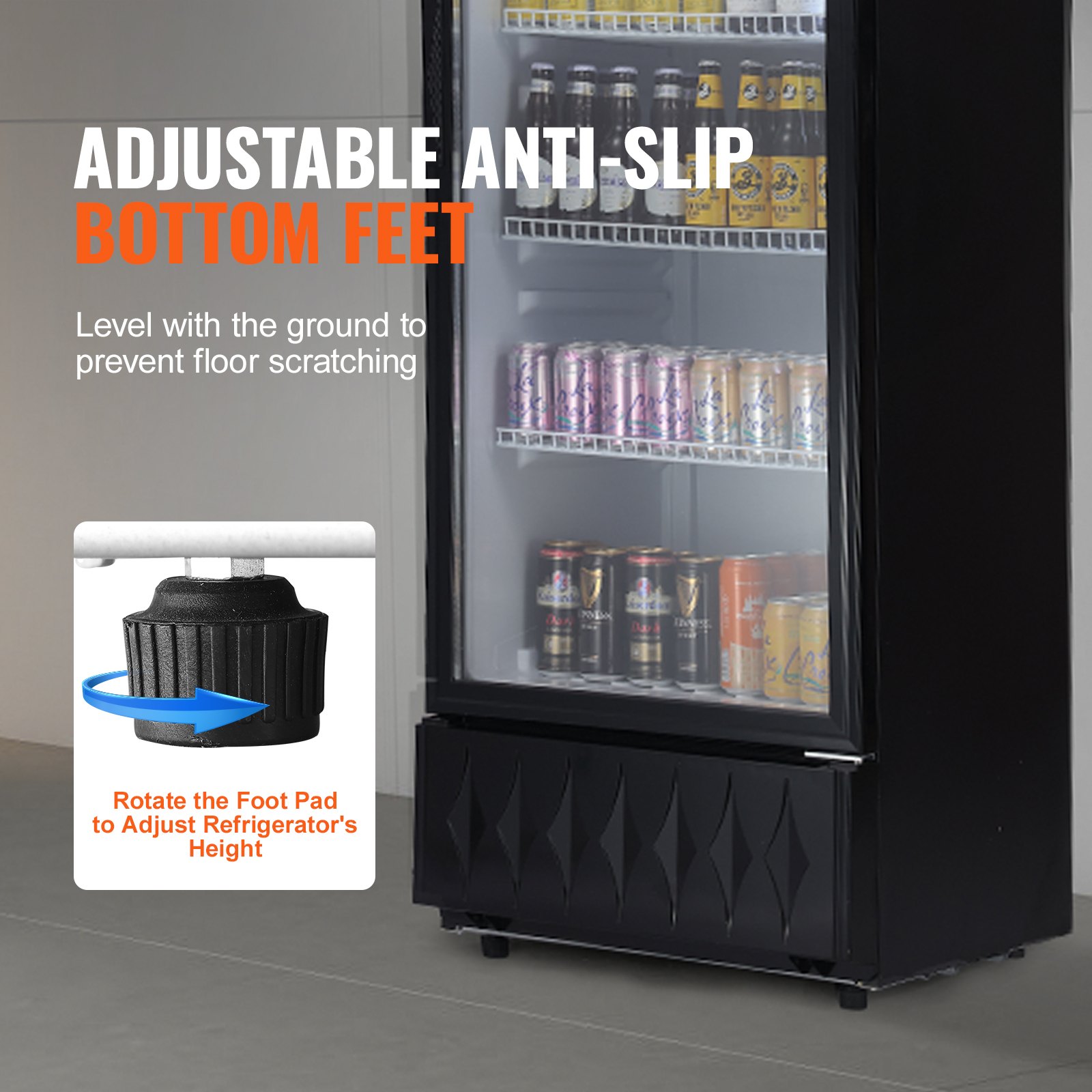 Commercial Merchandiser Refrigerator, 9.7 Cu.Ft / 275L Beverage Refrigerator Cooler Merchandiser, Glass Door Display Refrigerator Upright Fridge with 4 Adjustable Shelves, Customizable Lightbox Commercial Merchandiser Refrigerator, 9.7 Cu.Ft / 275L Beverage Refrigerator Cooler Merchandiser, Glass Door Display Refrigerator Upright Fridge with 4 Adjustable Shelves, Customizable Lightbox