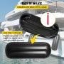 VEVOR Boat Fenders, 10" x 28" Ribbed Fender, 4 Pack Boat Bumpers, Hole Through Middle Ribbed Inflatable Boat Fender with 4 Ropes, for Pontoon Boat Sailboat, Ski Boat, Black