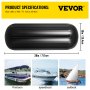 VEVOR 4 Ribbed Boat Fenders 10"x28" Black Center Hole Bumpers Mooring Protection