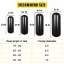 VEVOR Boat Fenders 10 x 28 inches, Vinyl Boat Fender Pack of 4, Ribbed Twin Eyes Boat Bumpers Black and Pump to Inflate