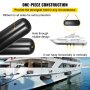 4 NEW RIBBED BOAT FENDERS 10" x 28" BLACK CENTER HOLE BUMPERS MOORING PROTECTION