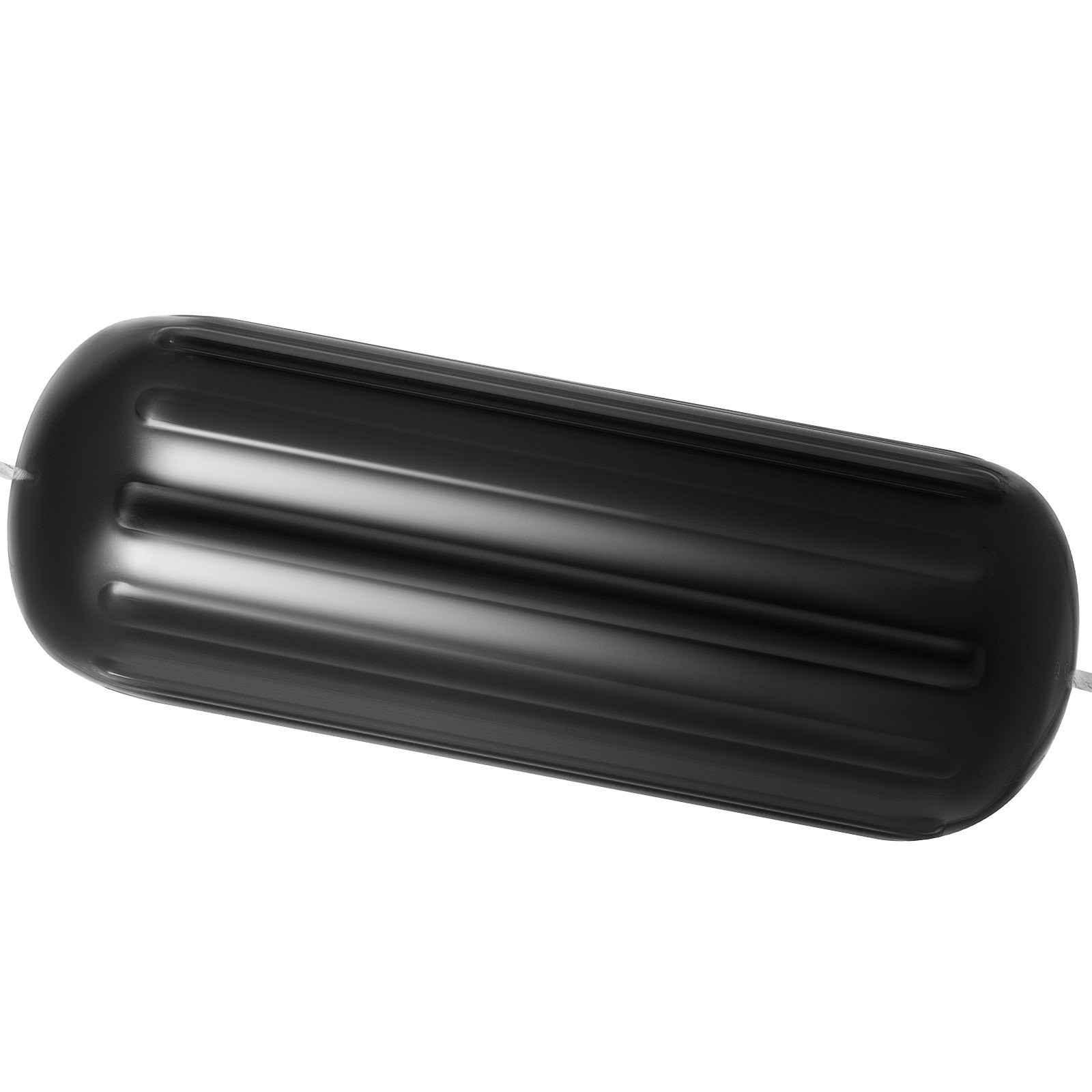 black VEVOR boat fenders with ribbed texture for marine protection.