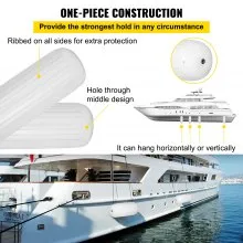 VEVOR 4 NEW Ribbed Boat Fenders 25.4 x 71.1 cm Center Hole Bumpers Mooring Protection