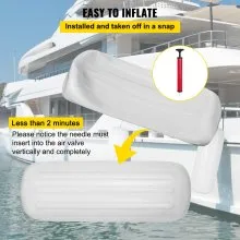 VEVOR 4 NEW Ribbed Boat Fenders 25.4 x 71.1 cm Center Hole Bumpers Mooring Protection